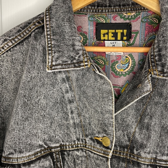 Vintage Embroidered Grey Denim Jacket - Picture 4 of 8